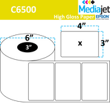 <strong>4" x 3"</strong><br>Die Cut Gloss Paper Inkjet Labels for Epson C6500<br>(4 Rolls)