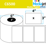 4" x 3" Matte Paper Inkjet Labels. 4 Rolls per Case. 800 Labels per Roll. 6" OD, 3" Core. Perfed. SKU: IJM-4-3-800-3