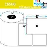 8" x 4" GHS / BS5609 Matte Synthetic Inkjet Labels. 4 Rolls per Case. 300 Labels per Roll. 6" OD, 3" Core. Perfed. SKU: ISP-8-4-300-3