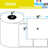 8"x5" GHS / BS5609 Inkjet Matte Synthetic Labels. 2 Rolls per Case, 450 Labels per Roll. 6" OD, 3" Core. Perfed. SKU: ISP-8-5-450-3