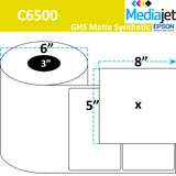 <strong>8"x5"</strong><br> Die Cut Matte synthetic <br> Inkjet Labels for Epson C6500<br>(2 Rolls)