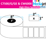 <strong>2" x 1"</strong><br>Die Cut High Gloss Synthetic Inkjet Labels for Epson C7500/6000<br>(2 Rolls)