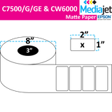 <strong>2" x 1"</strong><br>Die Cut Matte Paper Inkjet Labels for Epson 7500/6000<br>(2 Rolls)