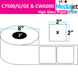 <strong>2" x 2"</strong><br>Die Cut Gloss Paper Inkjet Labels<br>(2 Rolls)