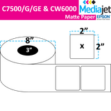 <strong>2" x 2"</strong><br>Die Cut Matte Paper Inkjet Labels for Epson C7500/6000<br>(2 Rolls)