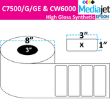 <strong>3" x 1"</strong><br> Die Cut High Gloss Synthetic Inkjet Labels for Epson C7500/6000