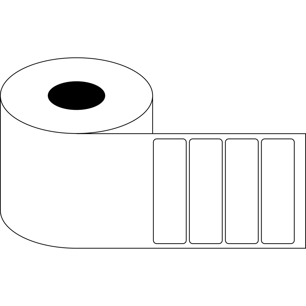 4" x 1" Gloss Synthetic Inkjet Labels. 4 Rolls per Case. 2,000 Labels per Roll. 6" OD, 3" Core. Perfed. SKU: IGP-4-1-2000-3