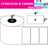 <strong>4" x 2"</strong><br>Die Cut Matte Paper Inkjet Labels for Epson C7500/6000<br>(2 Rolls)