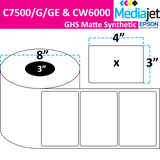 <strong>4" x 3"</strong><br>Die Cut GHS Matte Synthetic Inkjet Labels for Epson C7500/6000<br>(2 Rolls)