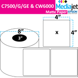 <strong>4" x 4"</strong><br> Die Cut Matte Paper Inkjet Labels for Epson C7500/6000<br>(2 Rolls)