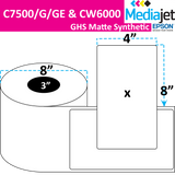 <strong>4" x 8"</strong><br>Die Cut GHS Matte Synthetic Inkjet Labels for Epson C7500/6000<br>(2 Rolls)