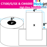 <strong>4" x 8"</strong><br>Die Cut High Gloss Synthetic Inkjet Labels for Epson C7500/6000<br>(2 Rolls)