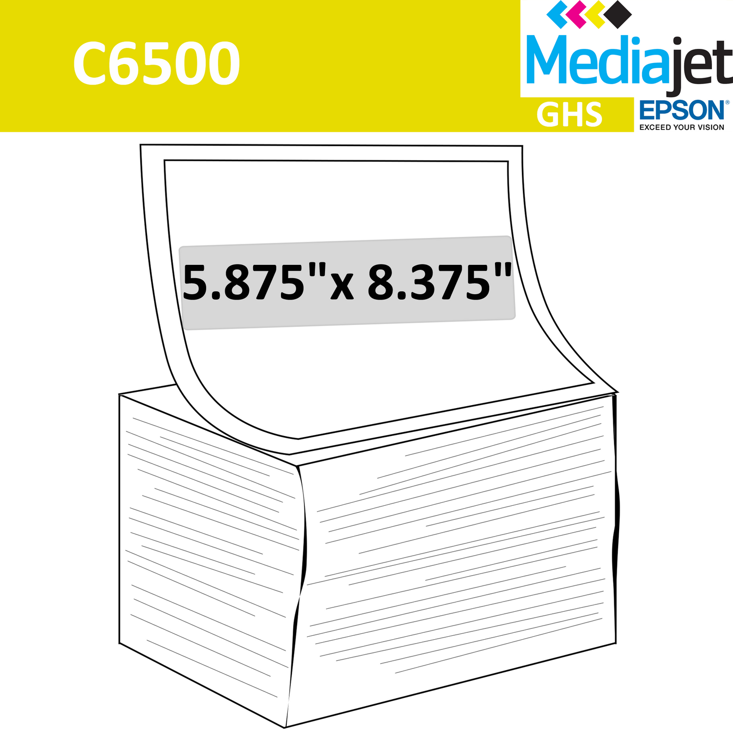 5.875" x 8.375" GHS / BS5609 Inkjet Fan Folded Labels. 1,000 Labels per Case. Not Pin Fed. SKU: ISP-587583751000NPF